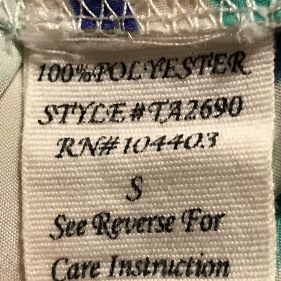 Mine Multi Color Stripe Tank Top Blouse Small  4 - 6100% Polyester Open Slit - Picture 8 of 11